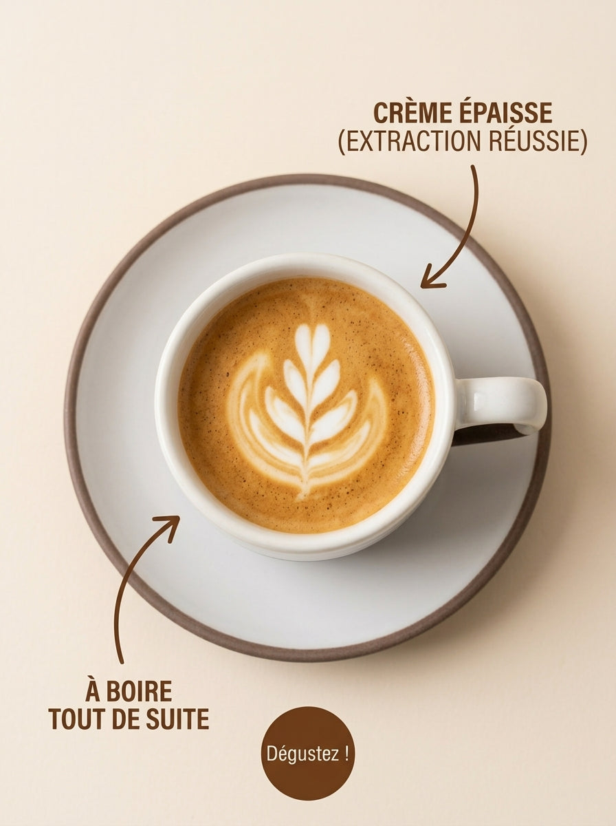 Espresso servi avec sa crème noisette