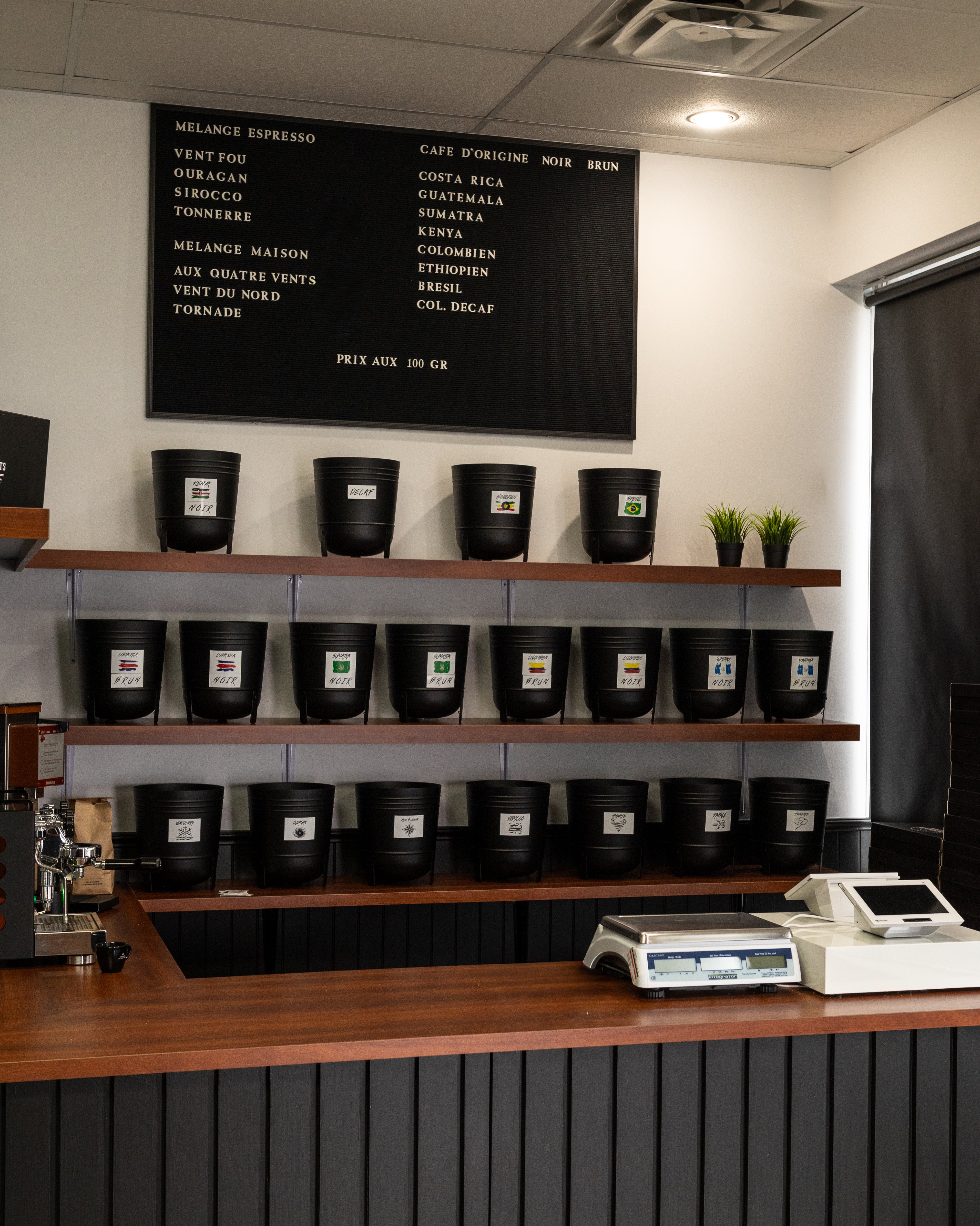 La boutique et l'atelier de torréfaction de Mercier